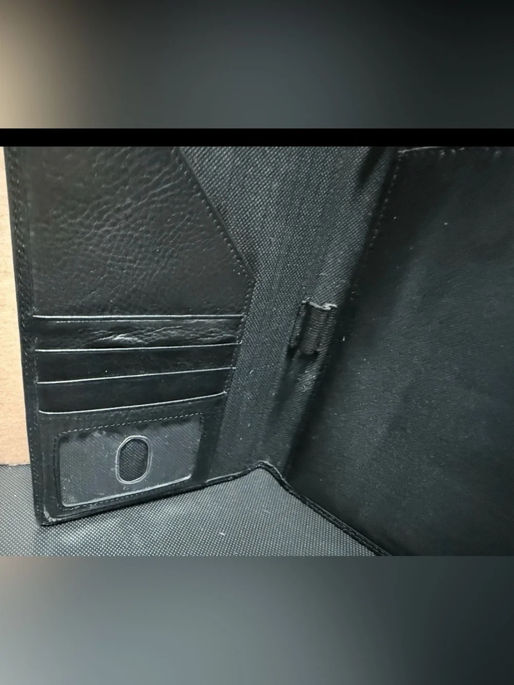 Fossil JR Notepad Black Genuine Leather 6x8.25 Agenda Cover Padfolio Case